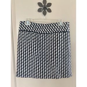 Loft Houndstooth Wool Mini Skirt